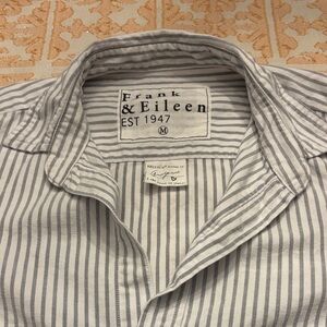 Frank & Eileen Women’s Dark Blue Striped Shirt